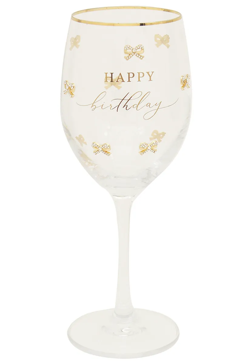 Staklena vinska čaša HAPPY BIRTHDAY 