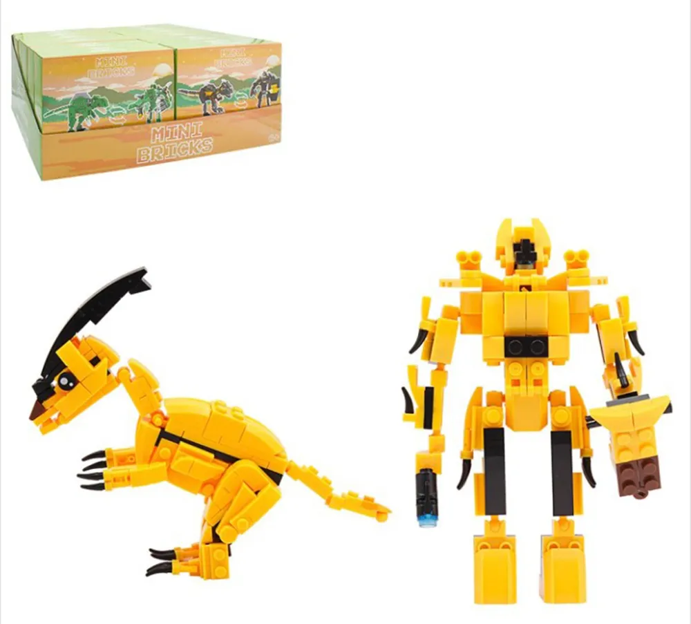 Kreativni set mini kockica DINOSAURUS žuti 