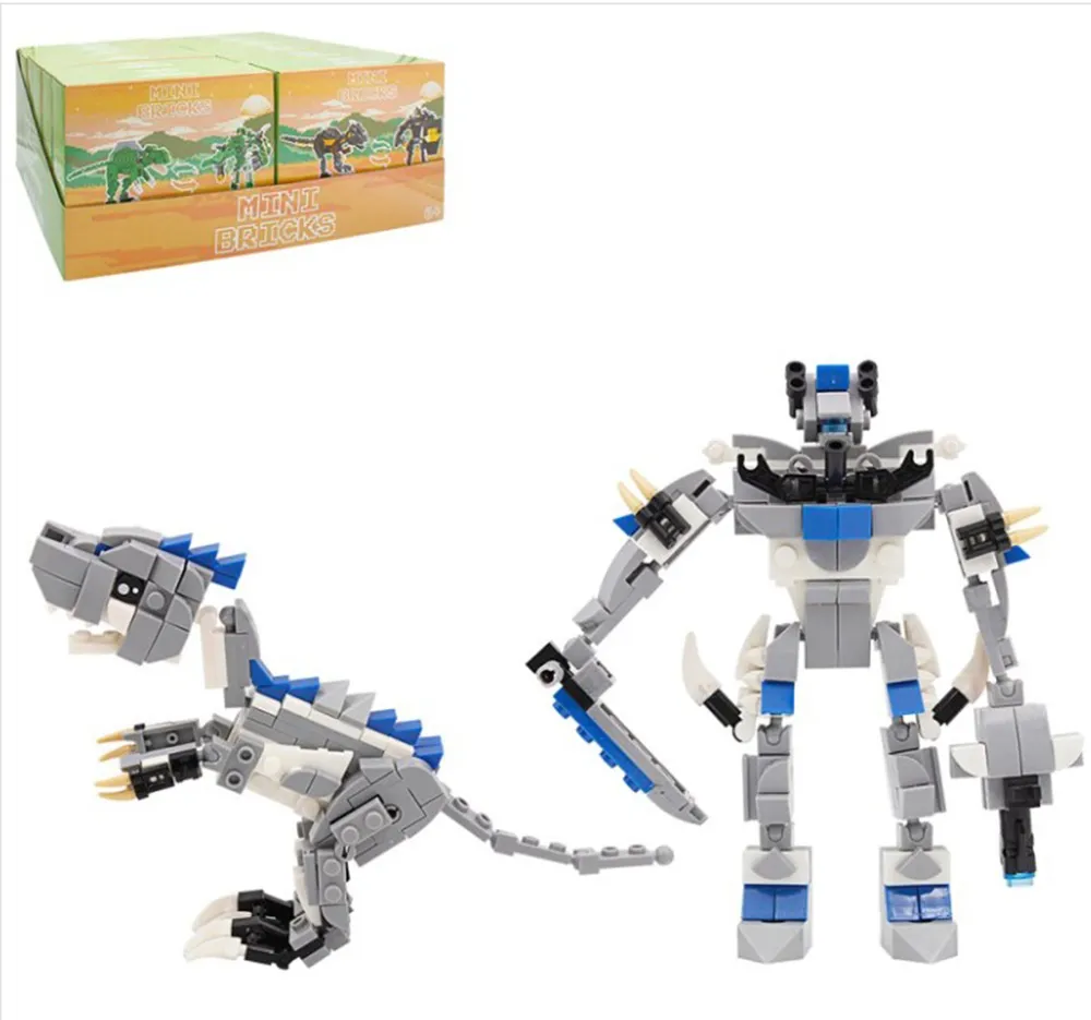 Kreativni set mini kockica DINOSAURUS sivi 