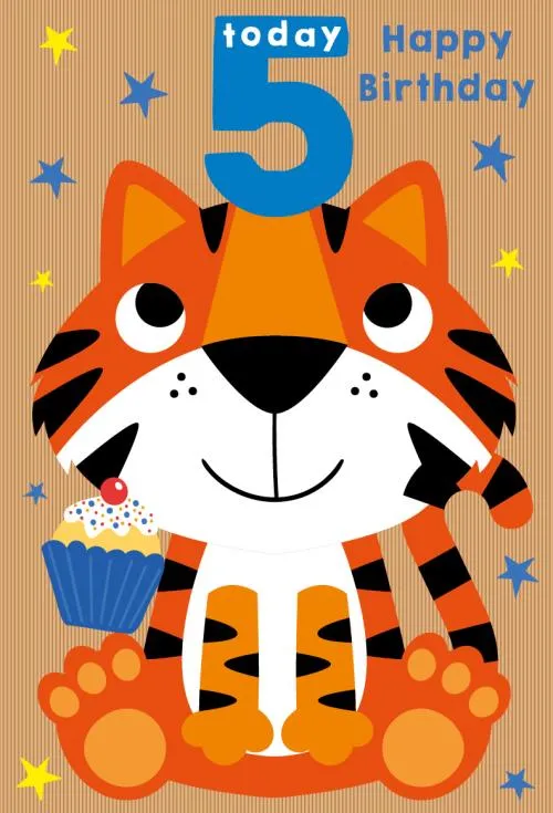 Čestitka za peti rođendan TIGER 