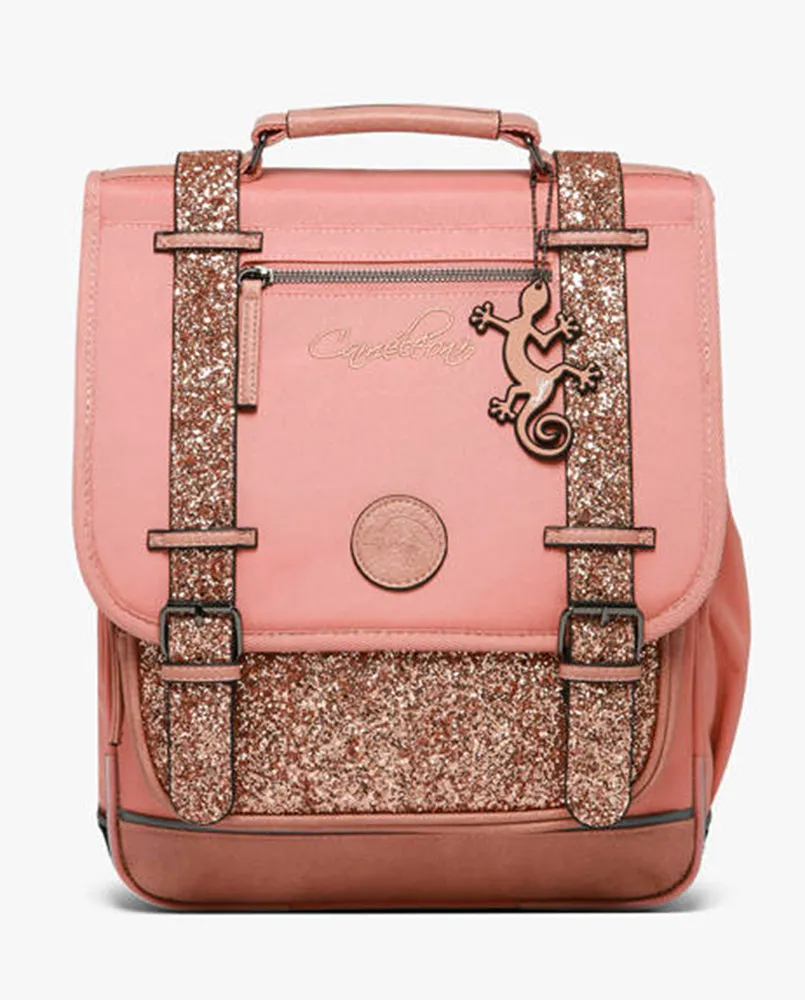 Vintage ranac sa dve pregrade GLOSSY PINK 39cm 