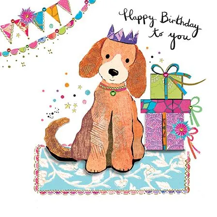 Rođendanska čestitka DOG WITH BIRTHDAY GIFTS