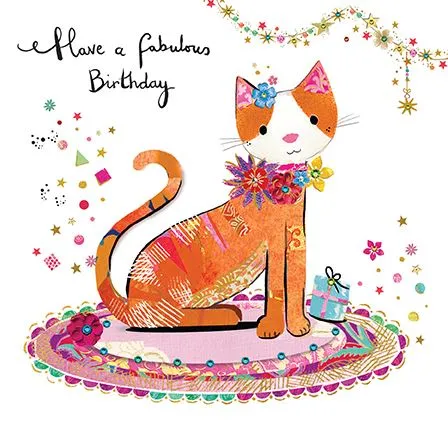 Rođendanska čestitka CUTE ORANGE CAT 