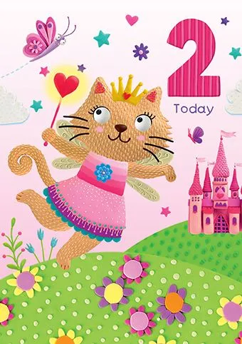 Rođendanska čestitka AGE 2 FAIRY KITTY 