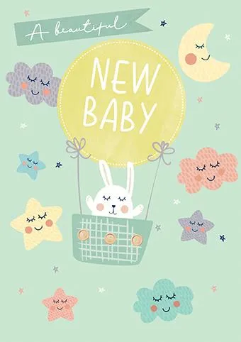 Čestitka za rođenje NEW BABY BALLOON 