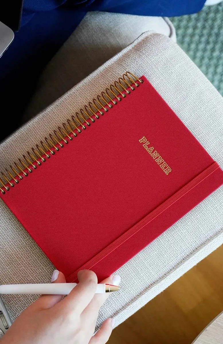 Victoria's Journals A5 rokovnik sa spiralom LINEN crveni 