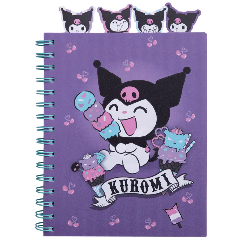 Notes sa spiralom A5 kvadrati KUROMI