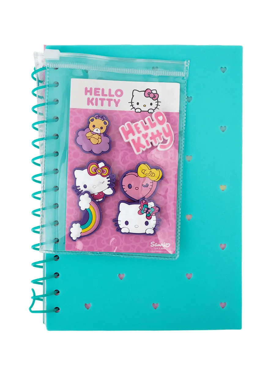 HELLO KITTY notes sa spiralom A5 kvadratići tirkizni