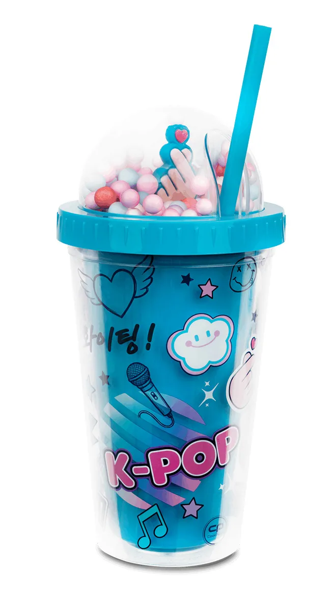 K- POP šolja sa slamčicom DUGA