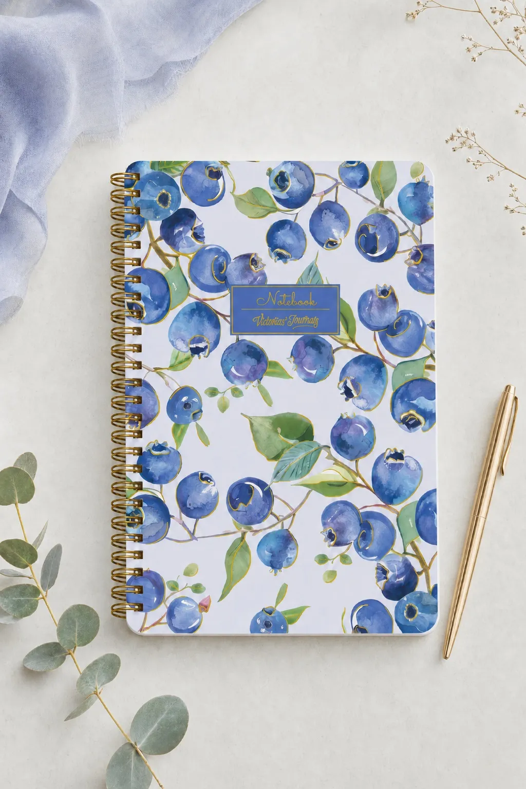 Notes A5 VICTORIA'S JOURNALS - BLUEBERRY GARDEN 80L