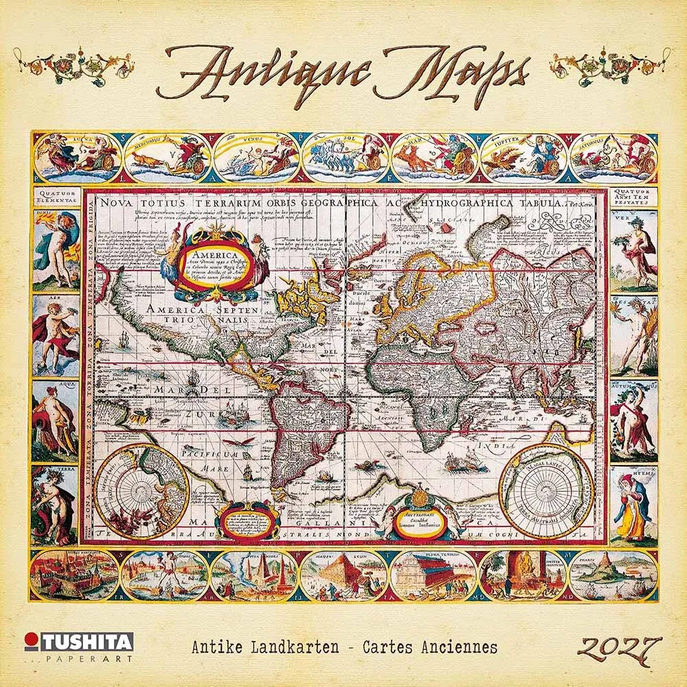 Zidni kalendar 2027 TUSHITA Antique Maps
