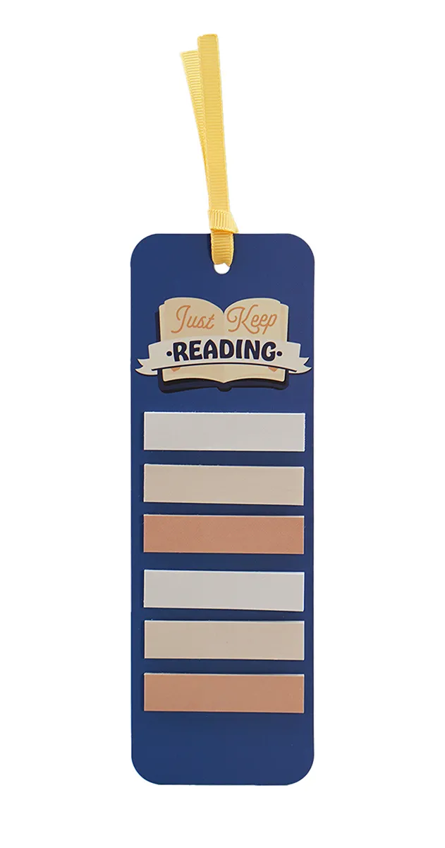 Papirni bookmarker sa papirićima za obeležavanje stranica JUST KEEP READING