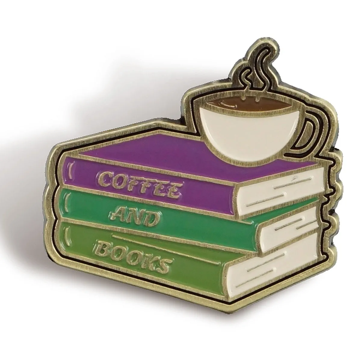 Metalni bedž COFFEE AND BOOKS
