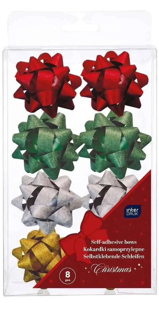 Ukrasne mašne GLITTER BOWS 8kom 3,8cm