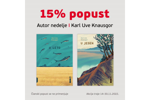 15% POPUSTA NA KNJIGE KARLA UVEA KNAUSGORA U ODABRANIM KNJIŽARAMA