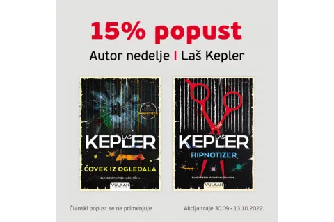 15% POPUSTA NA KNJIGE LAŠ KEPLERA U ODABRANIM KNJIŽARAMA