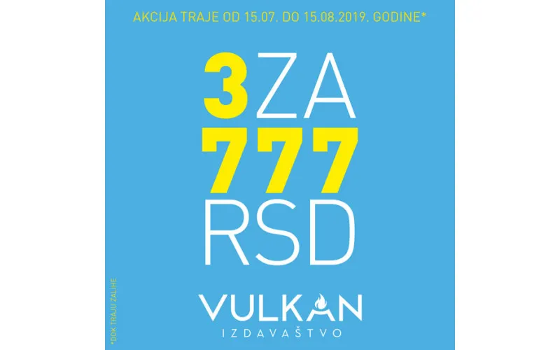 Letnja akcija - 3 knjige za 777 dinara