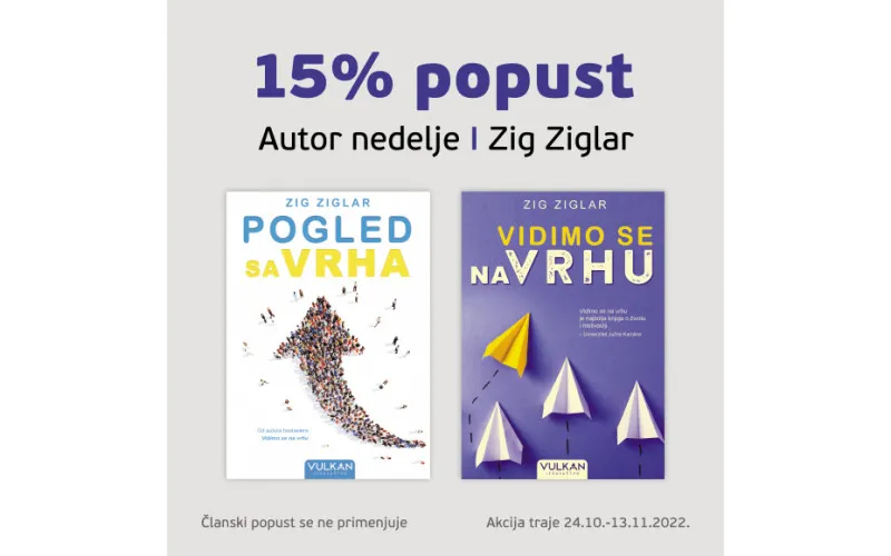15% POPUSTA NA KNJIGE ZIGA ZIGLARA U ODABRANIM KNJIŽARAMA