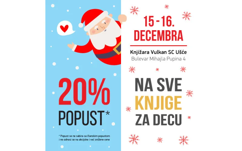 Popust na dečije knjige 15. i 16. decembra u knjižari Vulkan Ušće