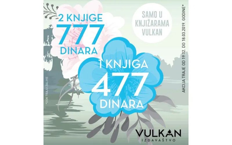 1 knjiga za 477,  2 knjige za 777 dinara