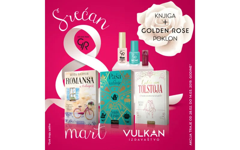 U sustret 8. martu - Knjiga + Golden Rose poklon