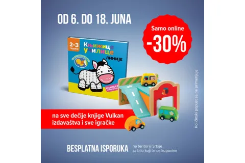 30% popusta na igračke i Vulkanove dečije knjige