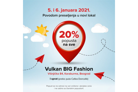 20% popusta u novoj  knjižari Vulkan Big Fashion