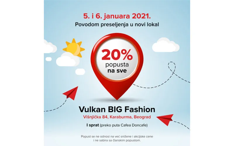 20% popusta u novoj  knjižari Vulkan Big Fashion