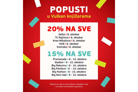 VIKEND POPUSTI U VULKAN KNJIŽARAMA