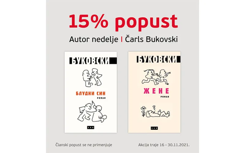 15% POPUSTA NA KNJIGE ČARLSA BUKOVSKOG U ODABRANIM KNJIŽARAMA