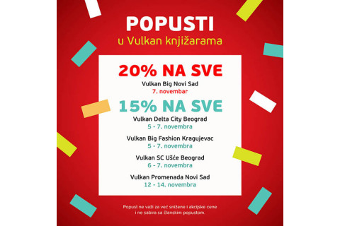 POPUSTI U VULKAN KNJIŽARAMA