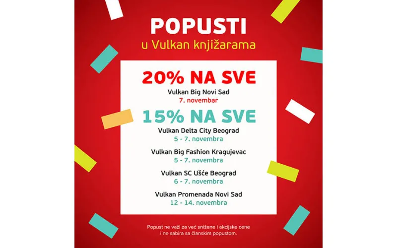 POPUSTI U VULKAN KNJIŽARAMA
