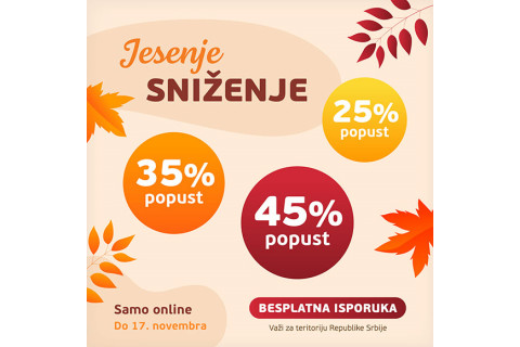 Jesenja ONLINE akcija 25% 35% 45%