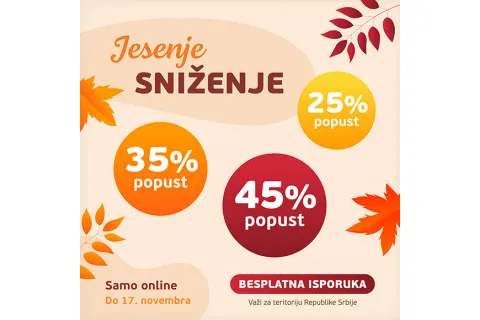 Jesenja ONLINE akcija 25% 35% 45%