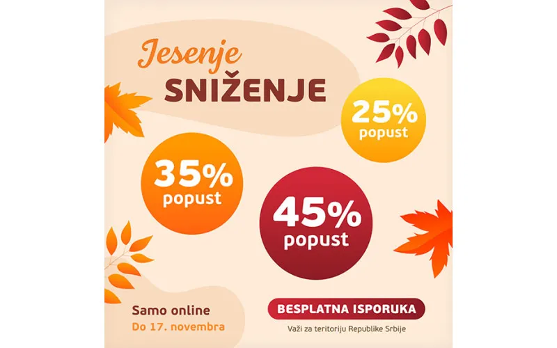 Jesenja ONLINE akcija 25% 35% 45%