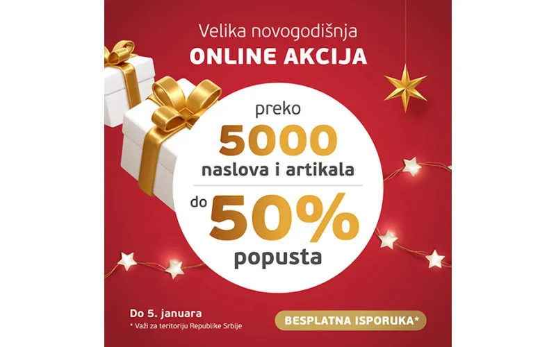 Velika novogodišnja ONLINE akcija - 5000 naslova i artikala