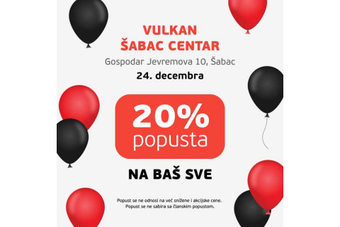 POPUST 20% NA SVE U KNJIŽARI ŠABAC, JEVREMOVA