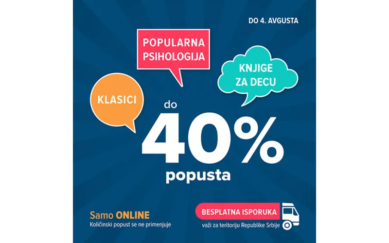Do 40% ONLINE popusta na klasike, popularnu psihologiju, dečije knjige