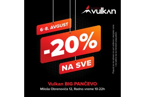 20% popusta u knjižari Vulkan Big Pančevo
