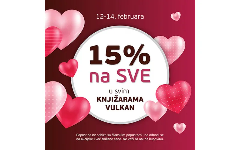 DAN ZALJUBLJENIH - 15% popusta u svim knjižarama