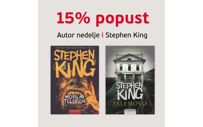 15% POPUSTA NA  KNJIGE STIVENA KINGA U ODABRANIM KNJIŽARAMA