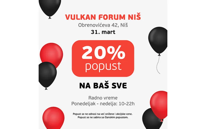20% POPUSTA NA SVE - SAMO U KNJIŽARI FORUM NIŠ