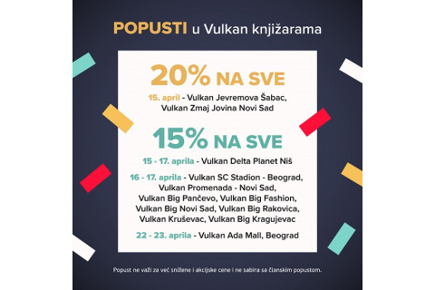 POPUSTI U VULKAN KNJIŽARAMA
