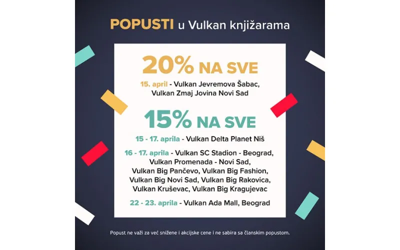 POPUSTI U VULKAN KNJIŽARAMA