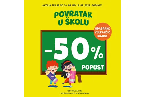 Povratak u školu - knjige za decu na 50% popusta