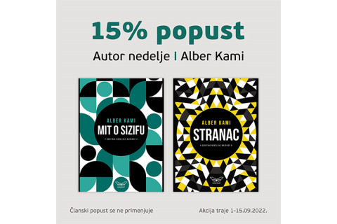 15% POPUSTA na knjige ALBERA KAMIJA u odabranim knjižarama.