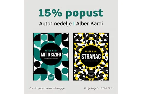15% POPUSTA na knjige ALBERA KAMIJA u odabranim knjižarama.