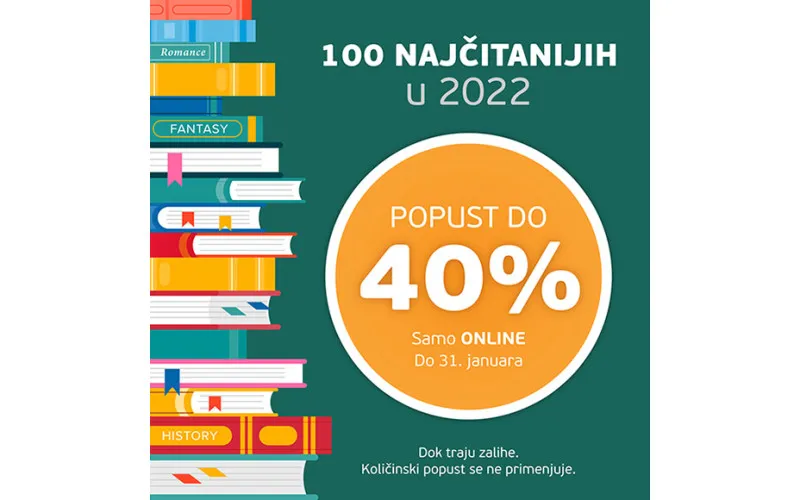 100 NAJČITANIJIH U 2022 NA ONLINE POPUSTU DO 40%
