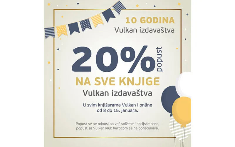 Od 8. do 15. januara 20% popusta na sve knjige Vulkan izdavaštva