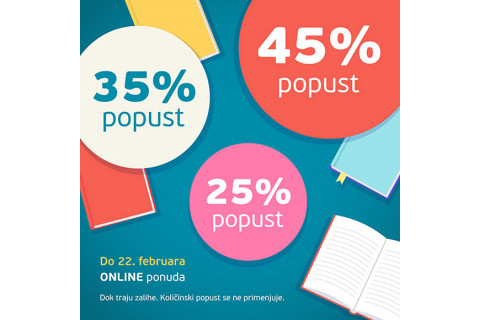 25% 35% 45% ONLINE popusta na preko 300 knjiga i poklona